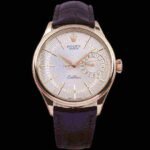 Rolex Cellini Date Silver Guilloche Dial Men's Watch 50515