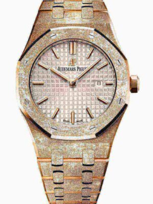 Audemars Piguet Oak Frosted Gold Silver dial, 33mm, 18k Rose gold, 67653OR.GG.1263OR.01
