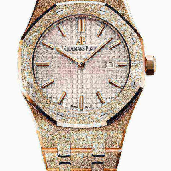 Audemars Piguet Oak Frosted Gold Silver dial, 33mm, 18k Rose gold, 67653OR.GG.1263OR.01