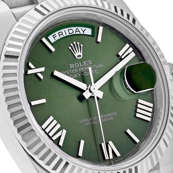 Rolex Day-Date 228239 White Gold Olive Dial