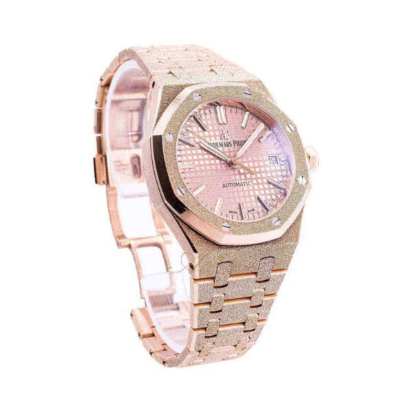 Audemars Piguet Oak Frosted Gold, Rose dial, 37mm, 18k Rose gold, 15454OR.GG.1259OR.03
