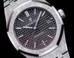 Audemars Piguet Oak Frosted Gold Selfwinding, Black dial, 37mm,White gold, 15454BC.GG.1259BC.03