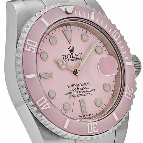 Rolex Submariner Date 116610LN Stainless Steel With Aftermarket Custom Made Pink Dial