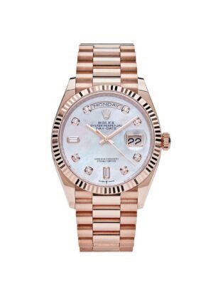 Rolex Day-Date 128235 Rose Gold Mother of Pearl Diamond Dial