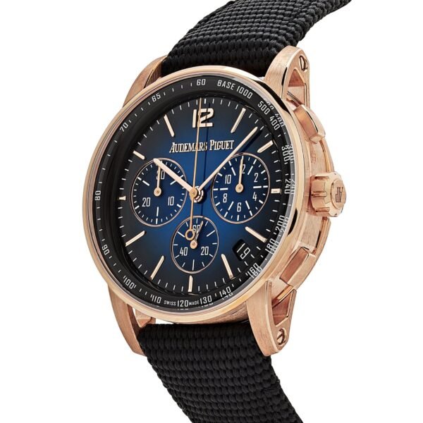Audemars Piguet Code 11.59 26393OR.OO.A002KB.03 Selfwinding Chronograph Rose Gold Blue Dial (2022)