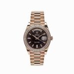 Rolex Day-Date 228345RBR-0016 Rose Gold Eisenkiesel Dial Diamond Bezel