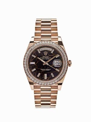 Rolex Day-Date 228345RBR-0016 Rose Gold Eisenkiesel Dial Diamond Bezel
