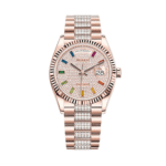Rolex Day-Date 128235 Rose Gold Diamond Paved Dial