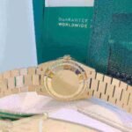 Rolex Day-Date 36 Mother of Pearl Dial Gold Diamond Bezel Watch 128348RBR-0017 128348RBR