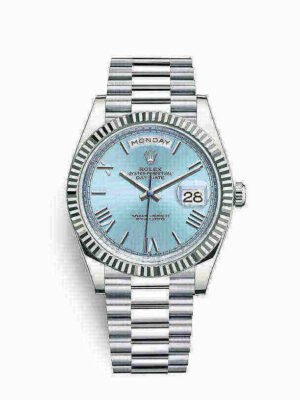 Rolex Oyster Perpetual Day-Date 40 in Platinum with Ice-Blue Dial Men's Watch 228236-0012