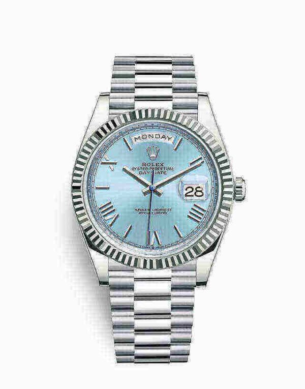 Rolex Oyster Perpetual Day-Date 40 in Platinum with Ice-Blue Dial Men's Watch 228236-0012