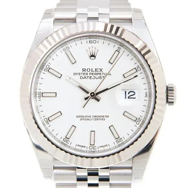 Rolex Oyster Perpetual Datejust 126334 41mm Stainless Steel Fluted / Oyster / White