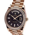 Rolex Day-Date 228345RBR-0016 Rose Gold Eisenkiesel Dial Diamond Bezel
