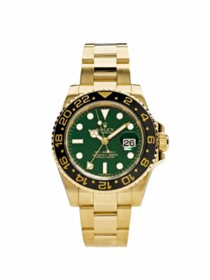 Rolex GMT-Master II 116718 Yellow Gold Green Dial Black Bezel
