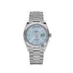 Rolex Day-Date 128236 Platinum Ice Blue Baguette Dial