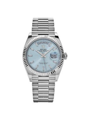 Rolex Day-Date 128236 Platinum Ice Blue Baguette Dial
