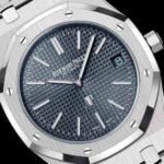 Audemars Piguet Oak Jumbo Extra-Thin Stainless Steel Blue dial Watch 15202ST.OO.1240ST.01