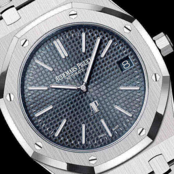 Audemars Piguet Oak Jumbo Extra-Thin Stainless Steel Blue dial Watch 15202ST.OO.1240ST.01