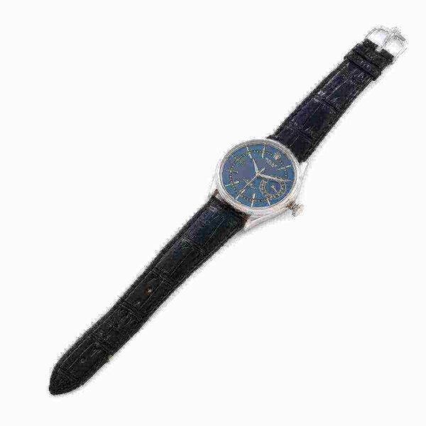 Rolex Cellini Date White Gold Blue Dial Mens Watch 50519-L