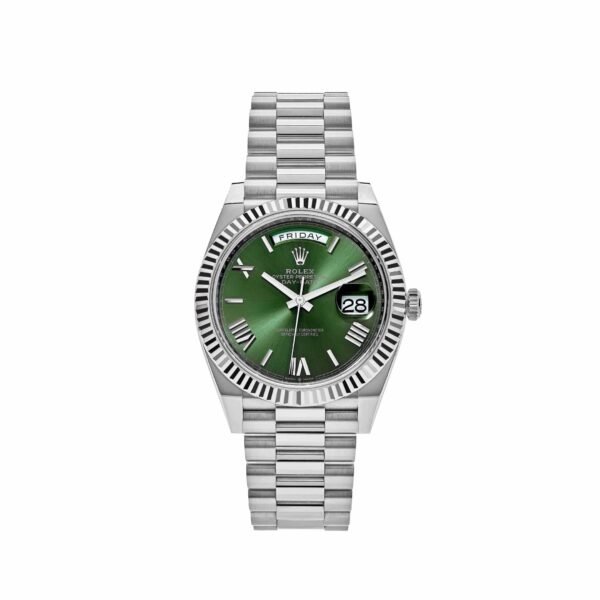 Rolex Day-Date 228239 White Gold Olive Dial