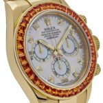 Rolex Daytona 116578SACO Yellow Gold Sapphire Bezel Mother Of Pearl Dial