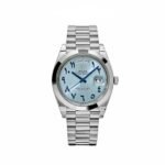 Rolex Day-Date 228206 Platinum Ice Blue Arabic Dial Smooth Dial