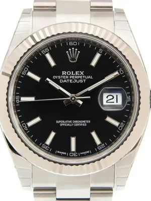 Rolex Oyster Perpetual Datejust 126334-0017 41mm Stainless Steel Fluted / Oyster / Black
