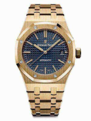 Audemars Piguet Oak Selfwinding, Blue dial, 37mm, Yellow gold, 15450BA.OO.1256BA.02