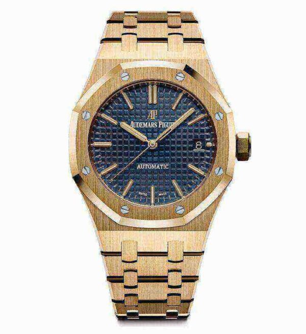 Audemars Piguet Oak Selfwinding, Blue dial, 37mm, Yellow gold, 15450BA.OO.1256BA.02