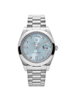 Rolex Day-Date II 218206 Platinum Blue Diamond Dial