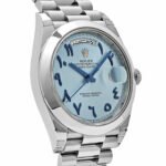 Rolex Day-Date 228206 Platinum Ice Blue Arabic Dial Smooth Dial