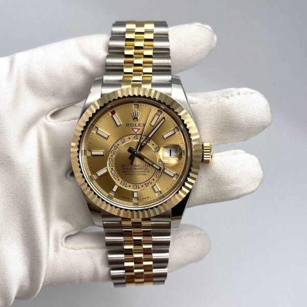 Rolex Sky-Dweller 326933 Stainless Steel Yellow Gold Champagne Dial