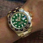 Rolex GMT Master II 116718 LN 40mm Yellow Gold Stainless Steel Automatic Green Dial