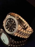 Rolex Day-Date 228345RBR-0016 Rose Gold Eisenkiesel Dial Diamond Bezel