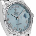 Rolex Day-Date 128396TBR Platinum Ice Blue Dial Diamond Bezel (2024)