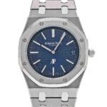 Audemars Piguet Oak Jumbo Extra-Thin, 39mm, Titanium, blue dial, 15202IP.OO.1240IP.01