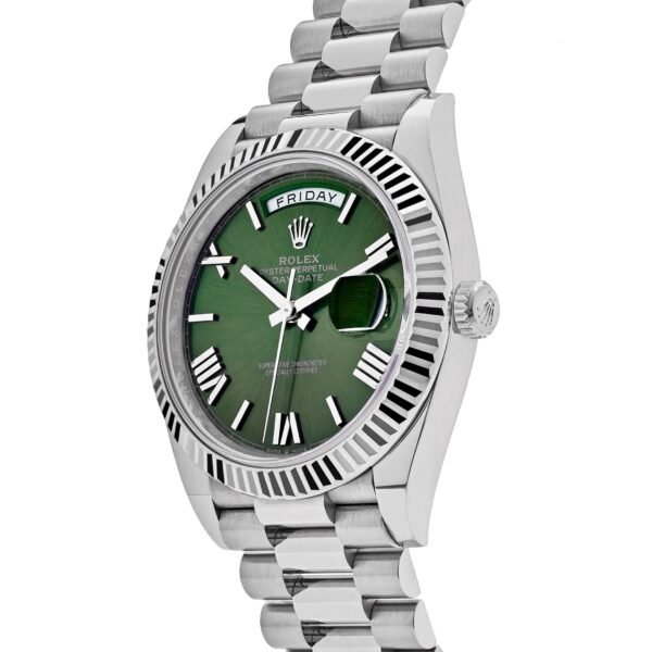Rolex Day-Date 228239 White Gold Olive Dial
