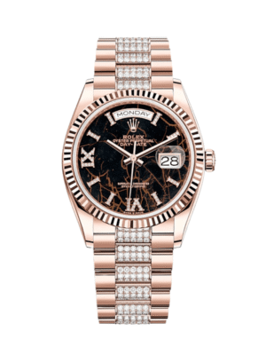 Rolex Day-Date 128235 Rose Gold Eisenkiesel Diamond Dial