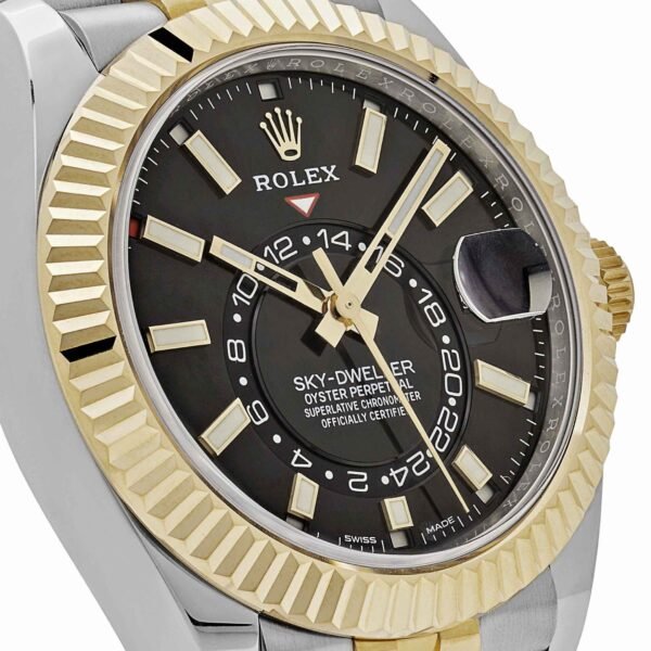 Rolex Sky-Dweller 326933 Stainless Steel Yellow Gold Jubilee Black Dial