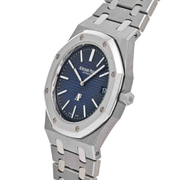 Audemars Piguet Oak Jumbo Extra-Thin, 39mm, Titanium, blue dial, 15202IP.OO.1240IP.01