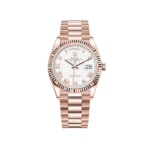 Rolex Day-Date 128235-0070 Rose Gold White Dial