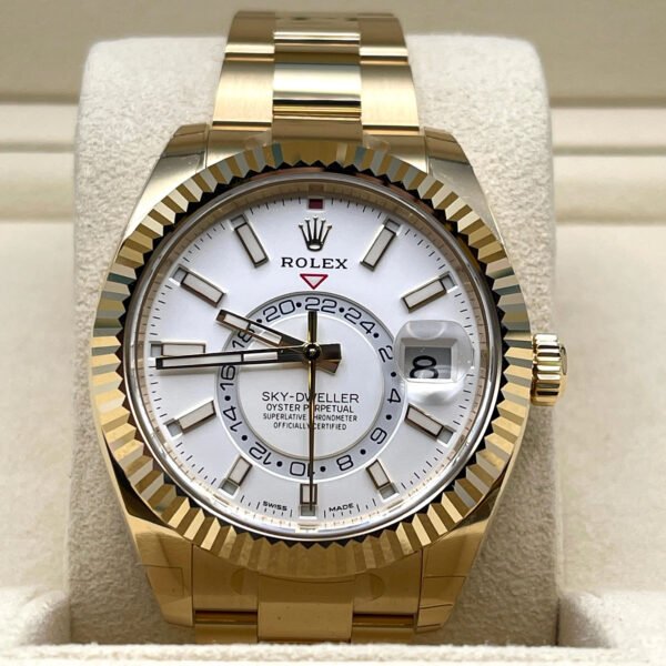 Rolex Sky-Dweller 326938 Yellow Gold White Dial
