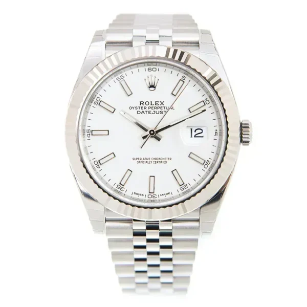 Rolex Oyster Perpetual Datejust 126334 41mm Stainless Steel Fluted / Oyster / White