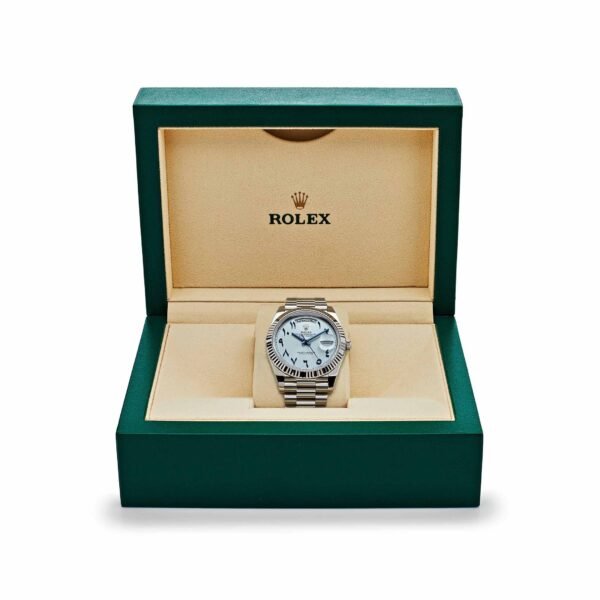 Rolex Day-Date 228236 Platinum Ice Blue Arabic Dial