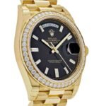 Rolex Day-Date 228348RBR-0039 Yellow Gold Black Diamond Dial Diamond Bezel