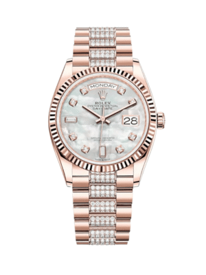 Rolex Day-Date 128235 Rose Gold Mother of Pearl Diamond Set