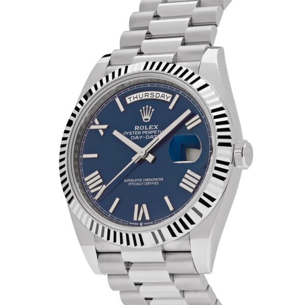 Rolex Day-Date 228239 White Gold Blue Dial