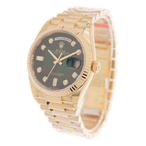Rolex Day-Date 128238-0069 36mm Green ombre Extremely Rare 18KT Yellow Gold Stainless Steel Automatic Green Dial