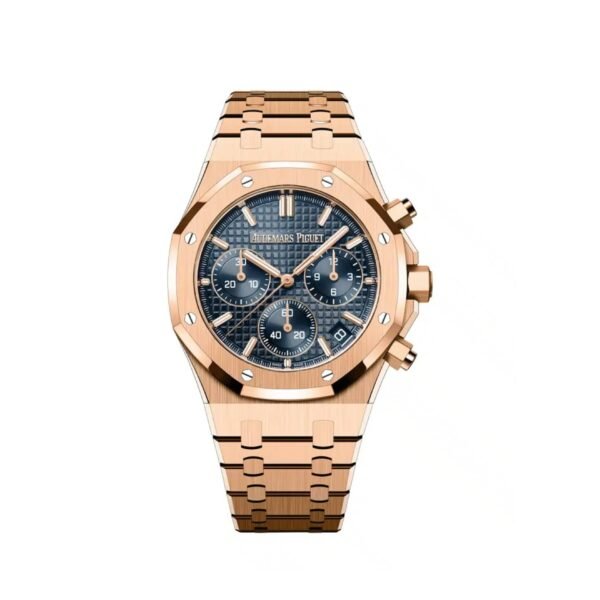Audemars Piguet Royal Oak 26240OR.OO.1320OR.01 Selfwinding Chronograph '50th Anniversary' Rose Gold Blue Dial