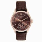 Rolex Cellini Dual Time Rose Gold Automatic Mens Watch 50525-L Box Card